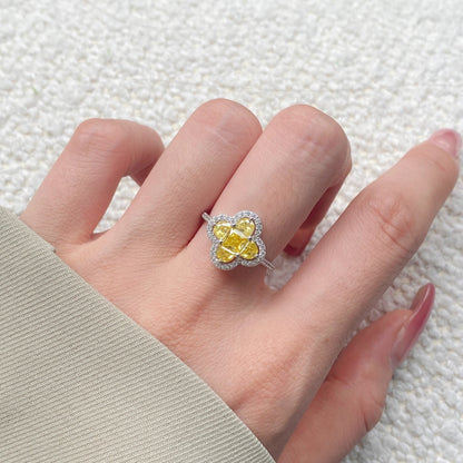 [Joyas Regalia] Lujoso anillo de banquete con forma de flor de la eternidad
