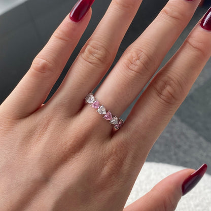[Joyería Regalia] Anillo de enamorados con corte de corazón, radiante y romántico, de 0,25 quilates