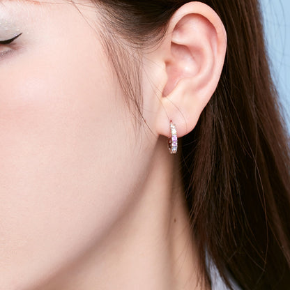 [Regalia jewelry]Radiant Colorful Round Cut Earrings