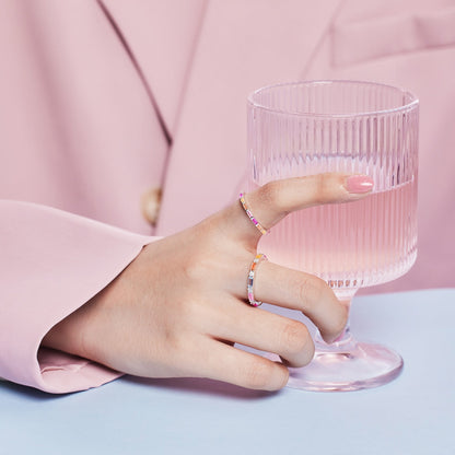 [Joyas Regalia] Anillo diario elegante con corte radiante y vibrante en tonos vibrantes
