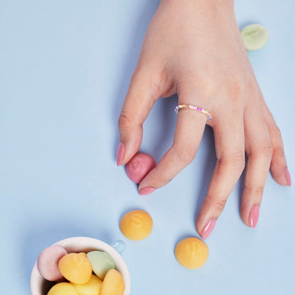 [Joyas Regalia] Anillo diario elegante con corte radiante y vibrante en tonos vibrantes