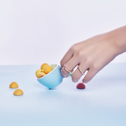 [Joyas Regalia] Anillo diario elegante con corte radiante y vibrante en tonos vibrantes