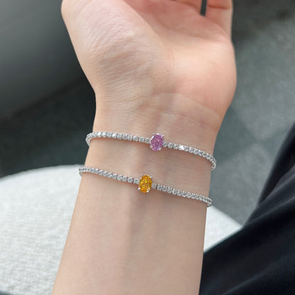 [Bijoux Regalia] Bracelet quotidien exquis taille ovale de 0,75 carat
