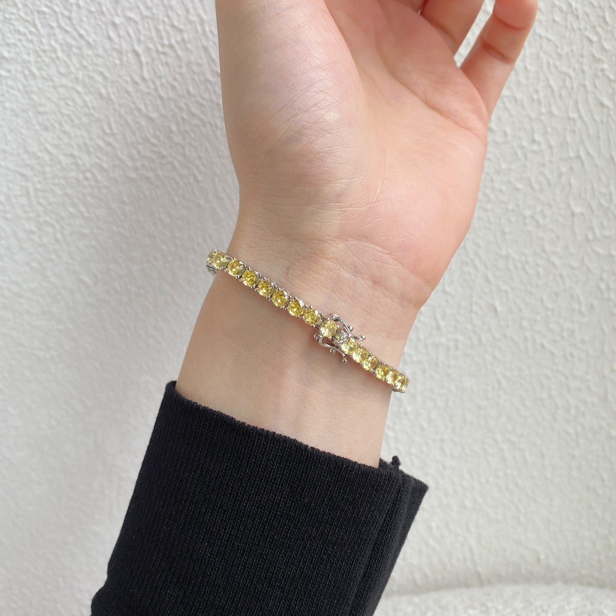 [Bijoux Regalia] Bracelet tennis rond éblouissant et orné