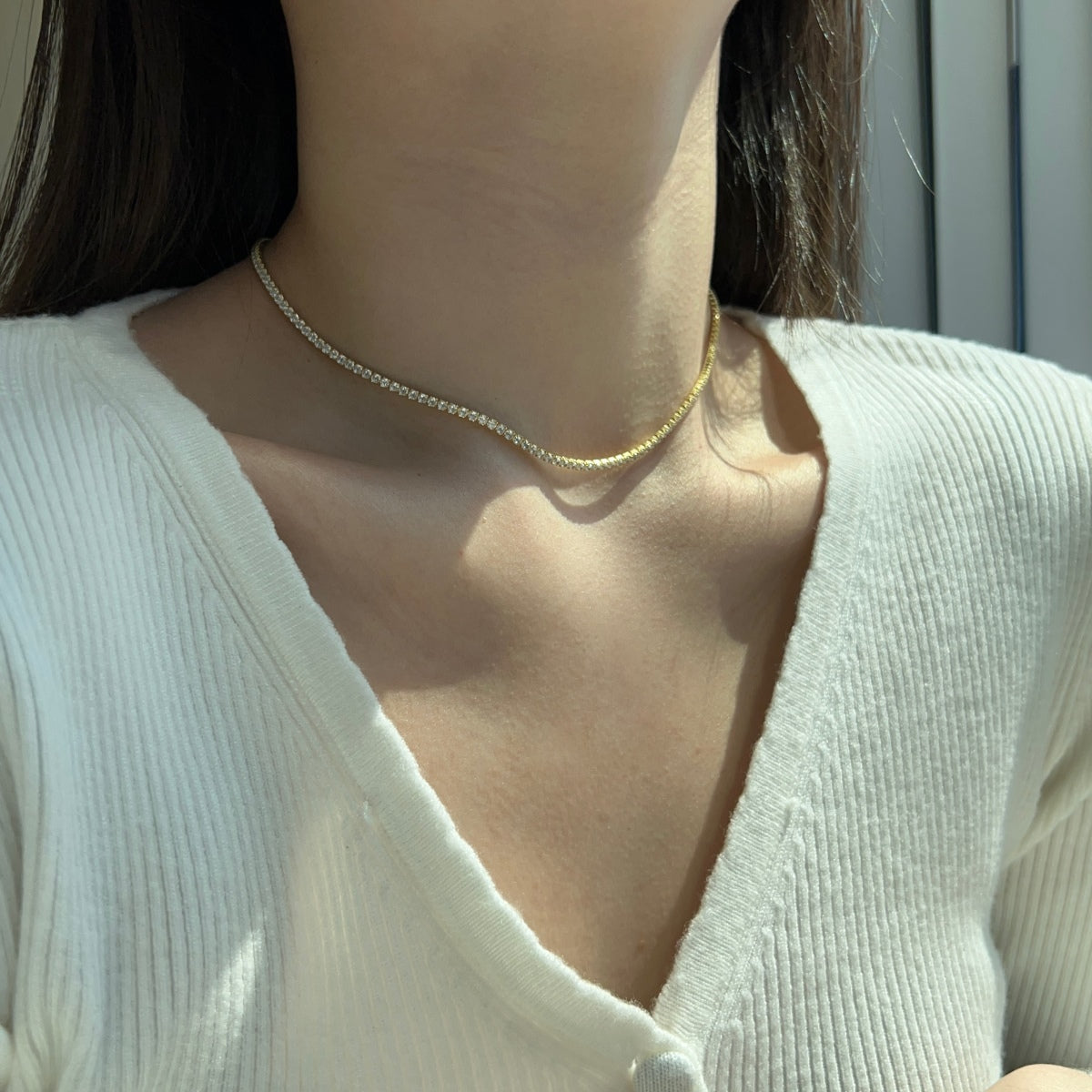 [Joyas Regalia] Delicado collar de tenis redondo