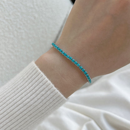 [Bijoux Regalia] Bracelet de tennis délicat et charmant à coupe ronde