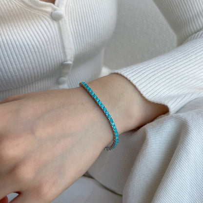 [Bijoux Regalia] Bracelet de tennis délicat et charmant à coupe ronde