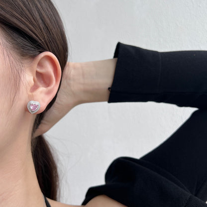 [Regalia jewelry]Dazzling Heart Shape Lover Earrings