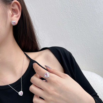 [Regalia jewelry]Dazzling Heart Shape Lover Earrings