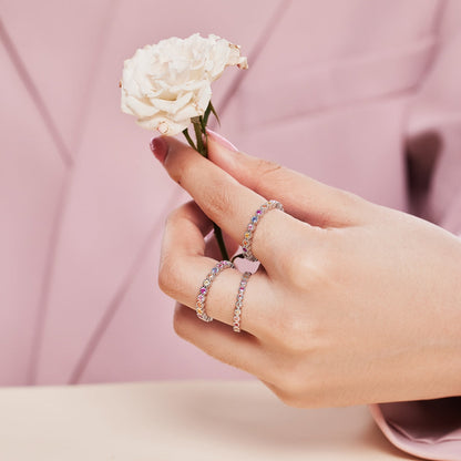 [Regalia jewelry]Radiant Sparkling Round Cut Daily Ring