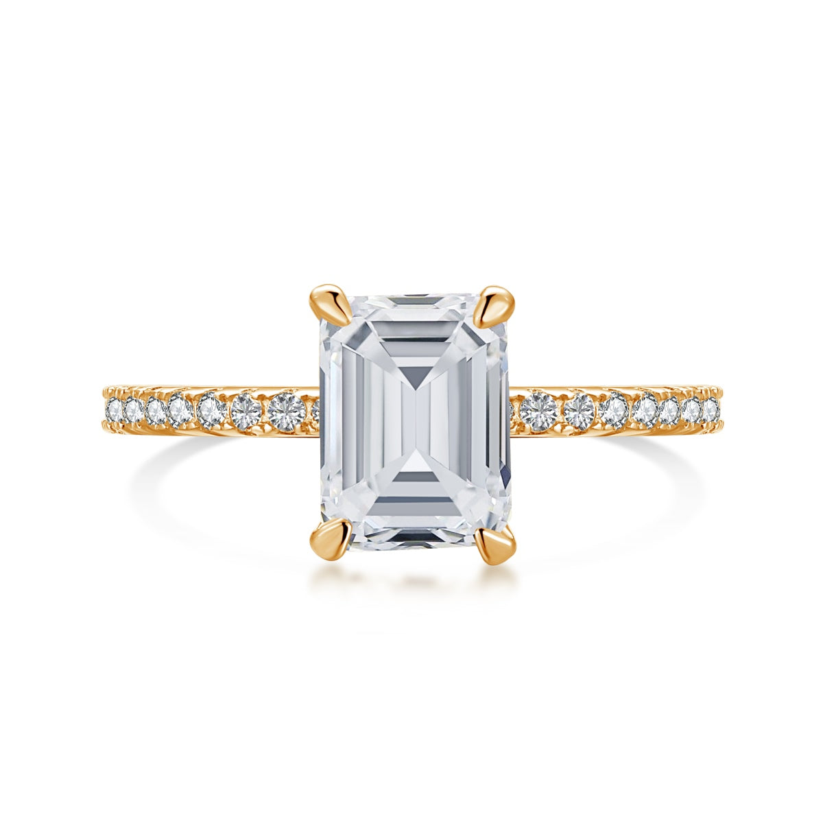 [Joyas Regalia] Anillo de fiesta de 2,0 quilates con corte radiante y ornamentado brillante