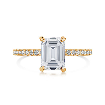 [Joyas Regalia] Anillo de fiesta de 2,0 quilates con corte radiante y ornamentado brillante