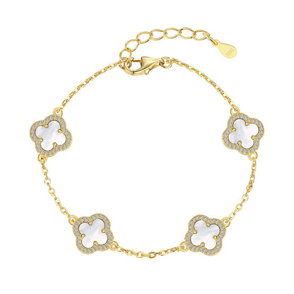 [Bijoux Regalia] Bracelet exquis en trèfle à quatre feuilles