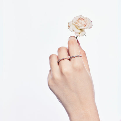 [Joyas Regalia] Anillo de fiesta de corte redondo, delicado y colorido