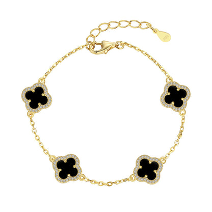 [Bijoux Regalia] Bracelet exquis en trèfle à quatre feuilles