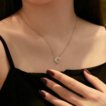 [Regalia jewelry]Sparkling Asscher Cut Necklace