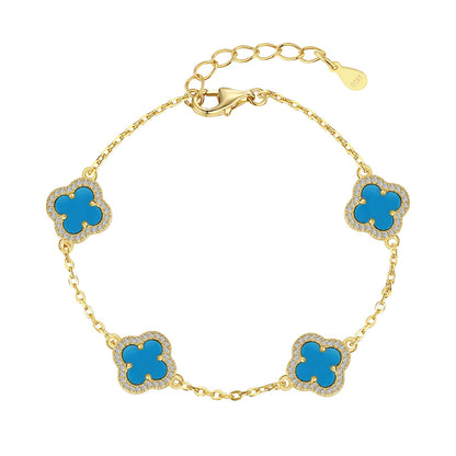 [Bijoux Regalia] Bracelet exquis en trèfle à quatre feuilles
