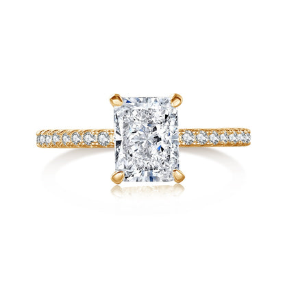 [Joyas Regalia] Anillo de fiesta de corte radiante y deslumbrante de 2.0 quilates
