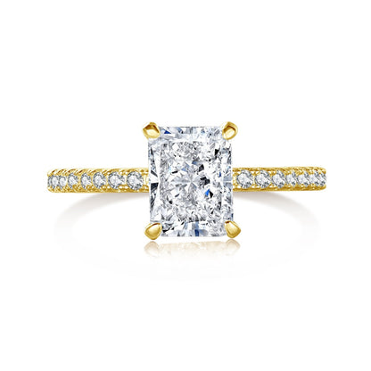 [Joyas Regalia] Anillo de fiesta de corte radiante y deslumbrante de 2.0 quilates