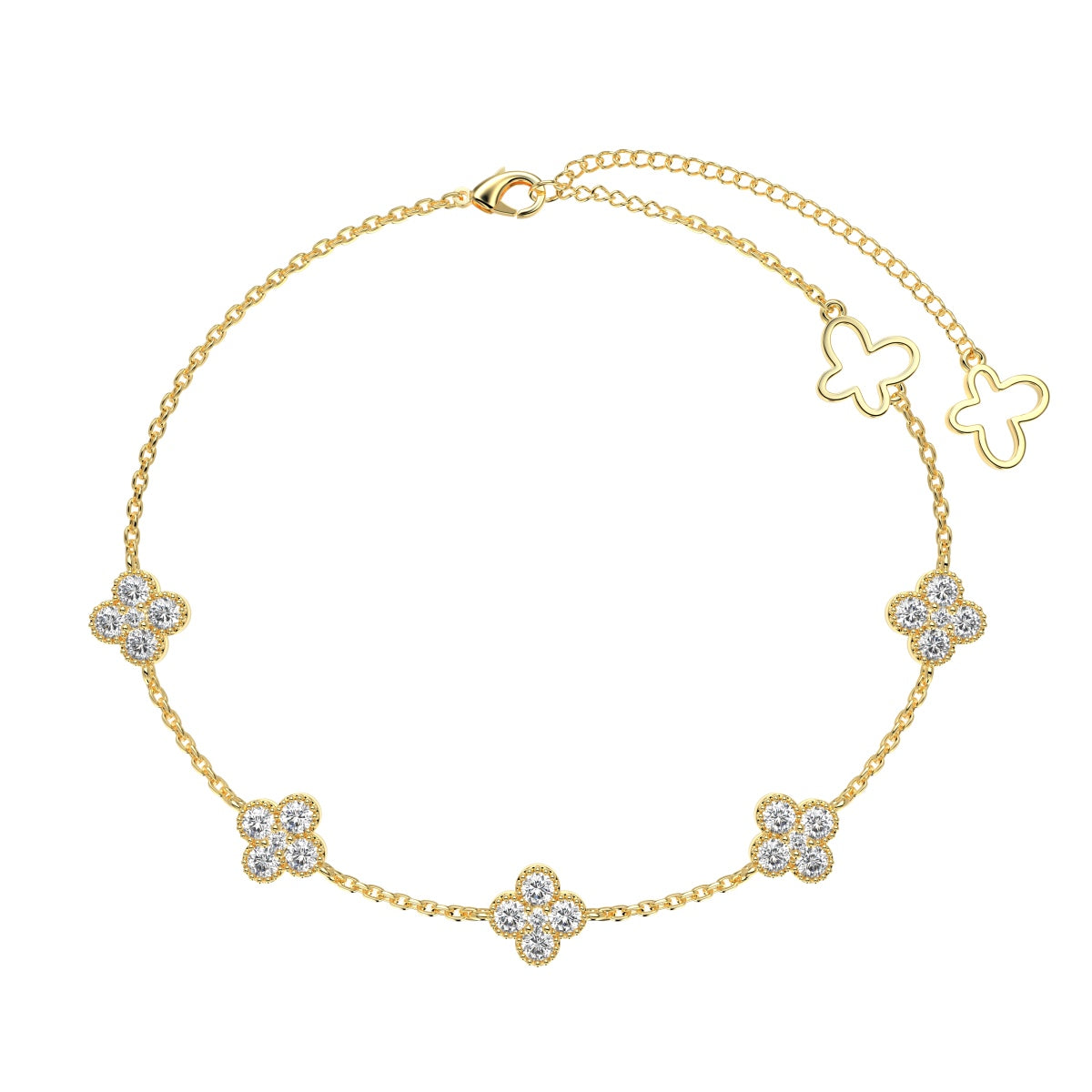 [Bijoux Regalia] Bracelet papillon creux trèfle à quatre feuilles