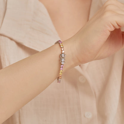[Bijoux Regalia] Bracelet tennis rond coloré et éclatant