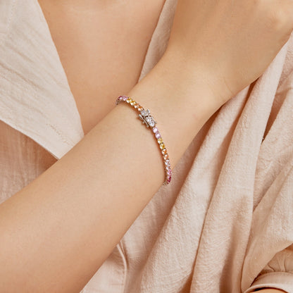 [Bijoux Regalia] Bracelet tennis rond coloré et éclatant