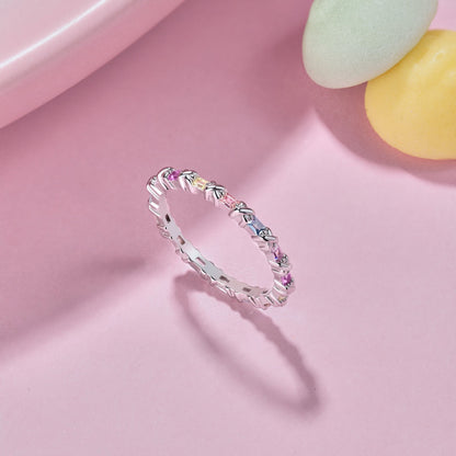[Joyas Regalia] Anillo diario encantador y colorido de corte redondo