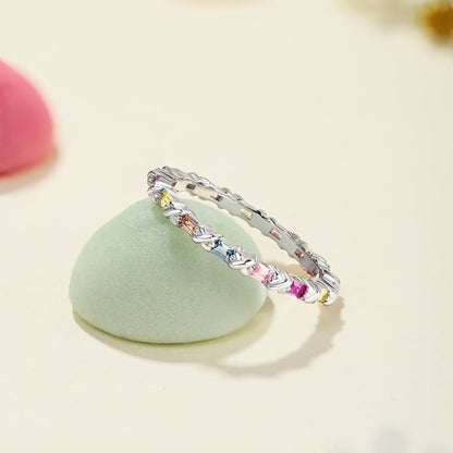 [Joyas Regalia] Anillo diario encantador y colorido de corte redondo