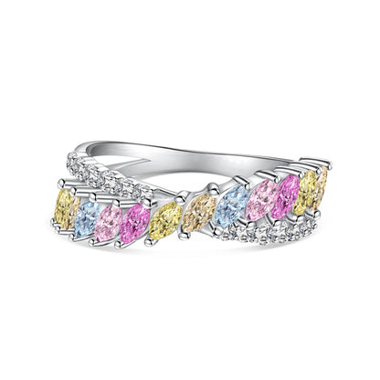 [Joyas Regalia] Anillo diario único y colorido con corte marquesa