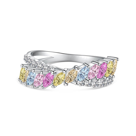 [Joyas Regalia] Anillo diario único y colorido con corte marquesa