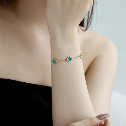 [Bijoux Regalia] Bracelet exquis en trèfle à quatre feuilles