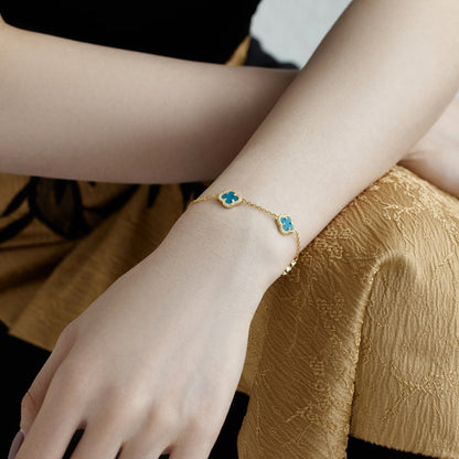 [Bijoux Regalia] Bracelet exquis en trèfle à quatre feuilles
