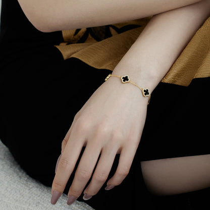 [Bijoux Regalia] Bracelet exquis en trèfle à quatre feuilles