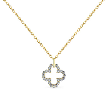 [Regalia jewelry]Four-Leaf Clover Hollow Design Exquisite Necklace