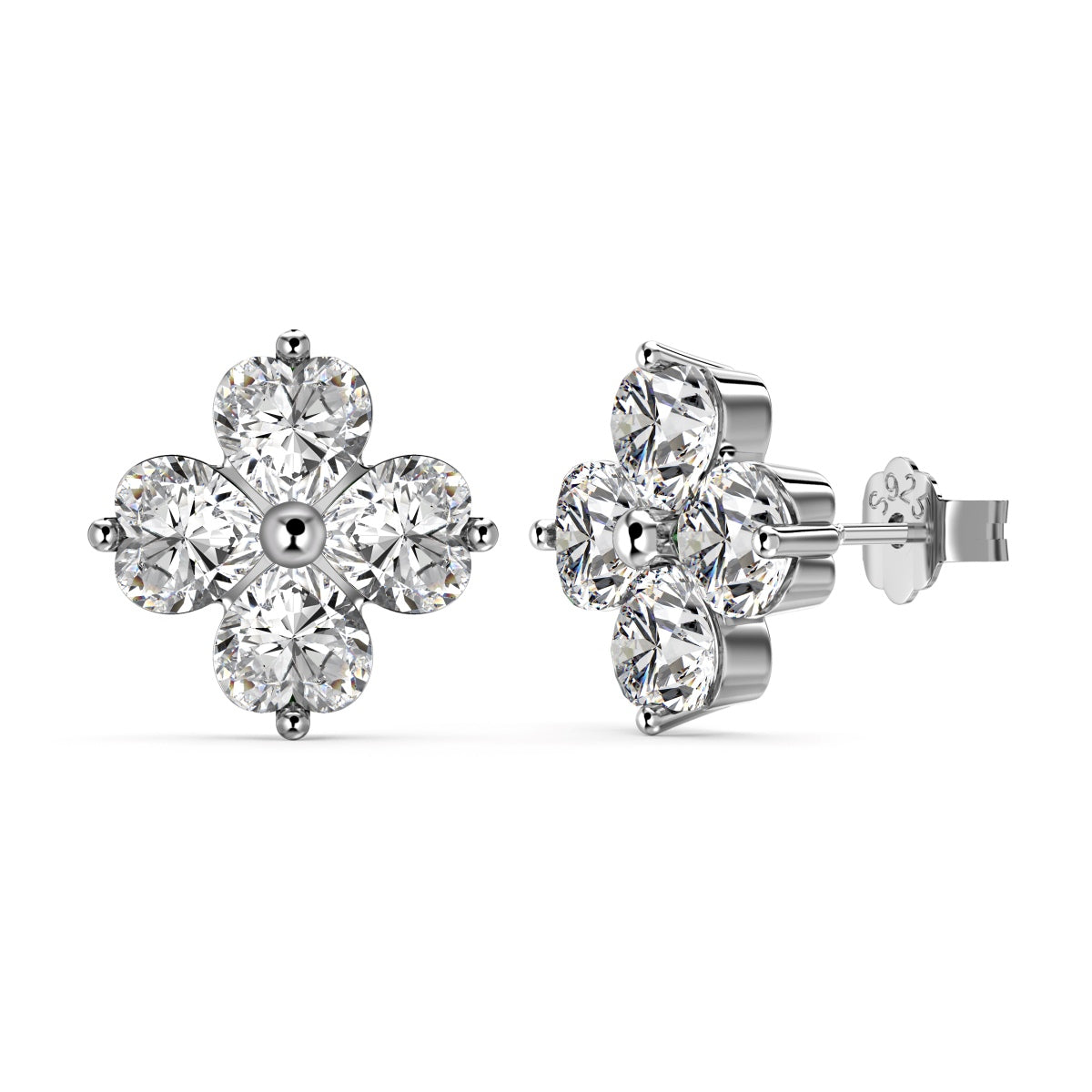 [Regalia jewelry]Four-Leaf Clover Ball Earrings