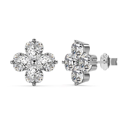 [Regalia jewelry]Four-Leaf Clover Ball Earrings