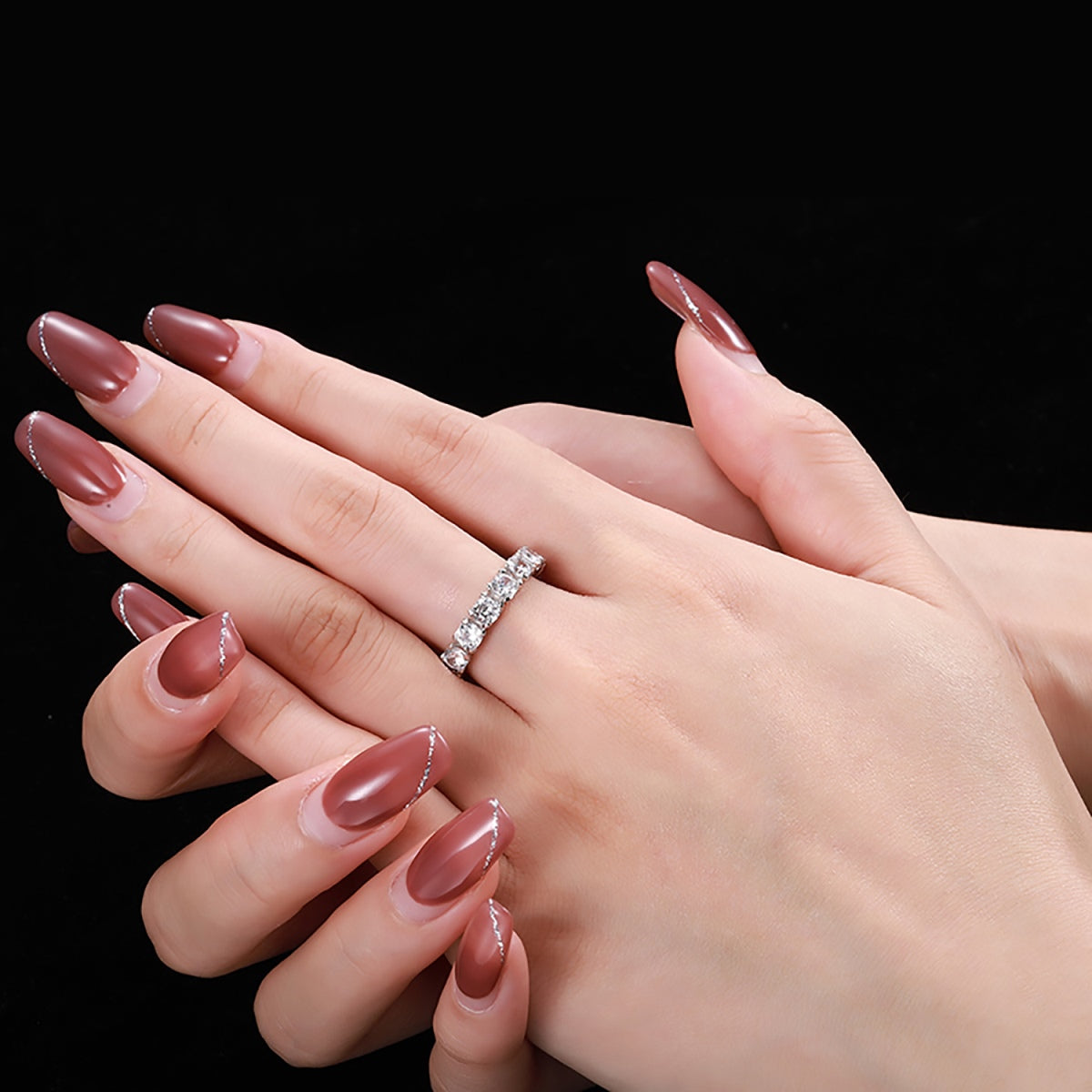 [Joyas Regalia] Anillo de tenis Eternity de corte redondo