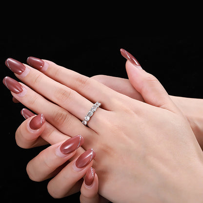 [Joyas Regalia] Anillo de tenis Eternity de corte redondo
