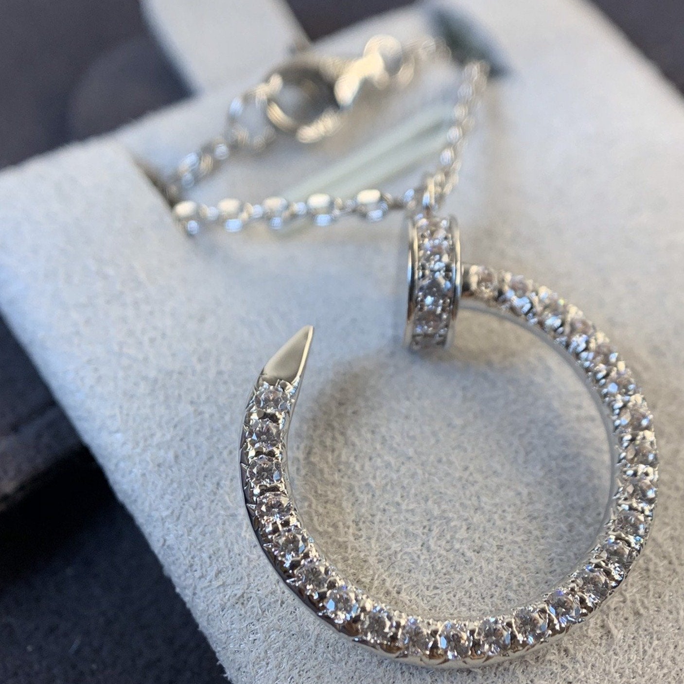 [Regalia jewelry]JUSTE NECKLACE SILVER DIAMONDS