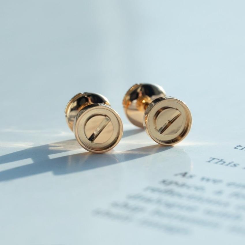 [Joyas Regalia]PENDIENTES LOVE ORO ROSA 10MM