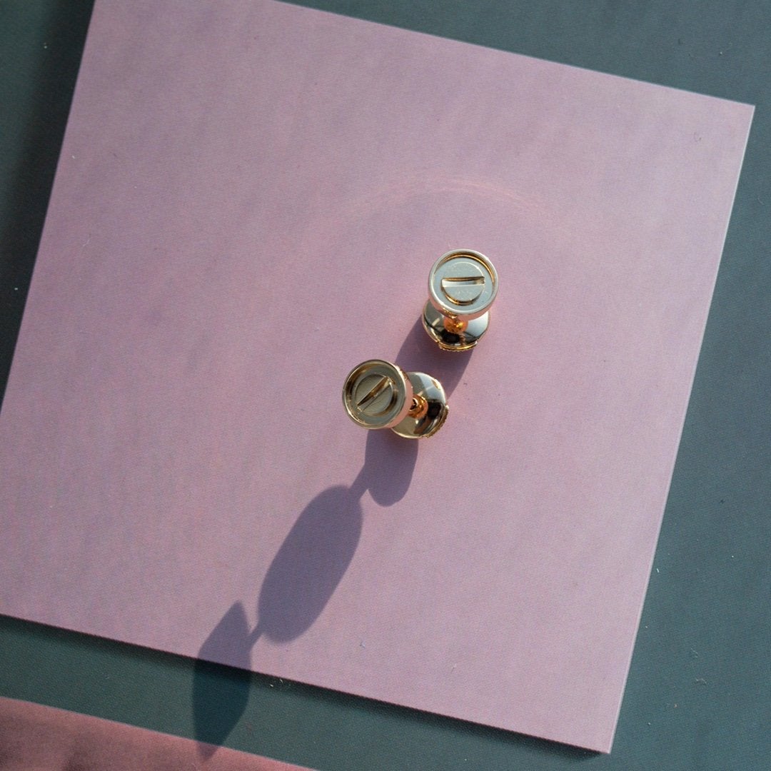 [Joyas Regalia]PENDIENTES LOVE ORO ROSA 10MM