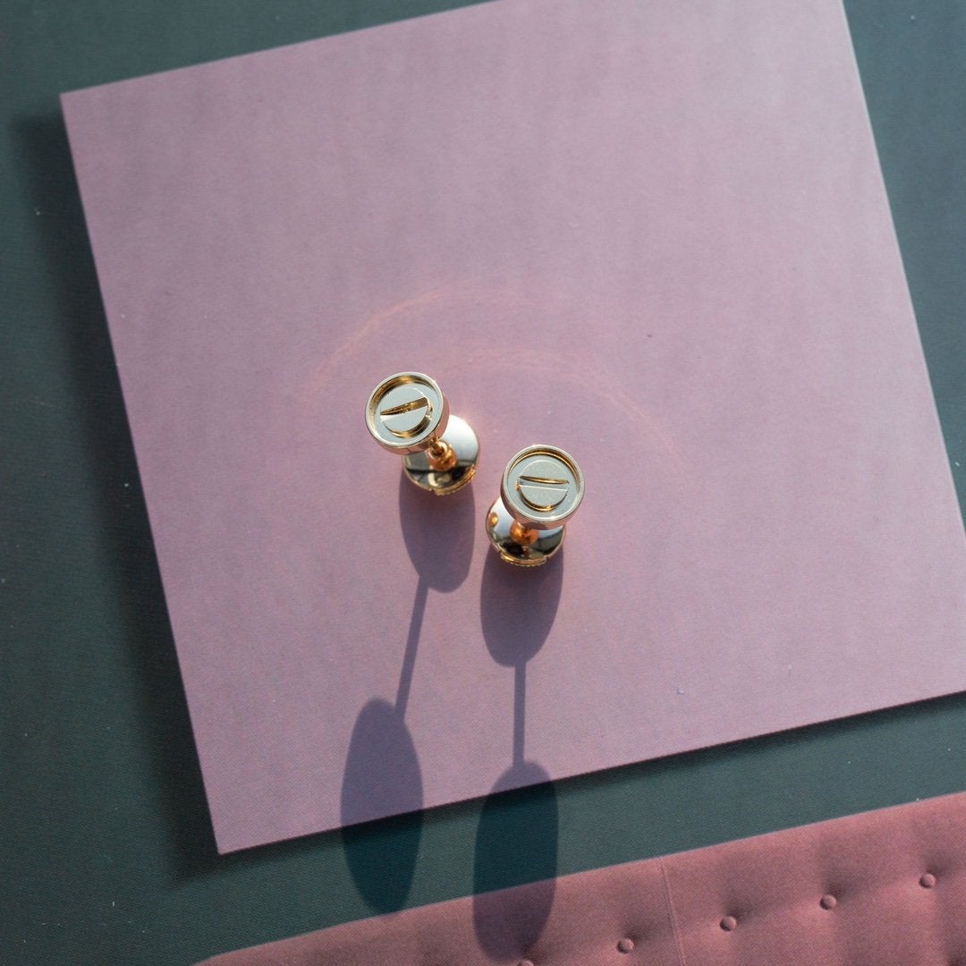 [Joyas Regalia]PENDIENTES LOVE ORO ROSA 10MM