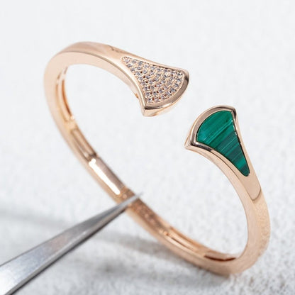 [Joyas Regalia]PULSE DREAM ABIERTA MALAQUITA ORO ROSA