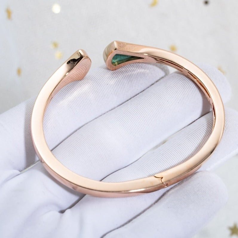 [Joyas Regalia]PULSE DREAM ABIERTA MALAQUITA ORO ROSA