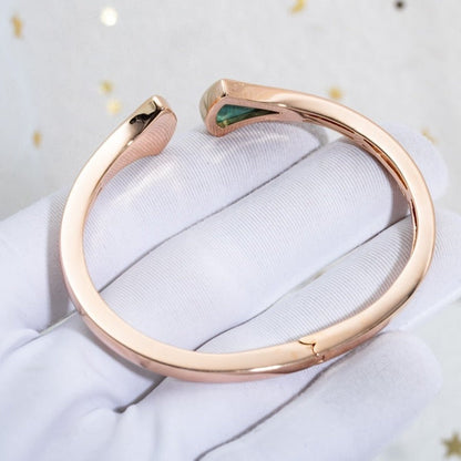 [Joyas Regalia]PULSE DREAM ABIERTA MALAQUITA ORO ROSA