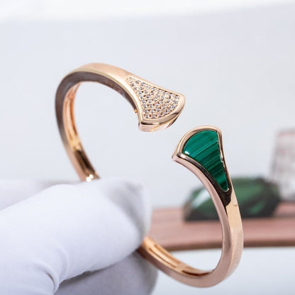 [Joyas Regalia]PULSE DREAM ABIERTA MALAQUITA ORO ROSA