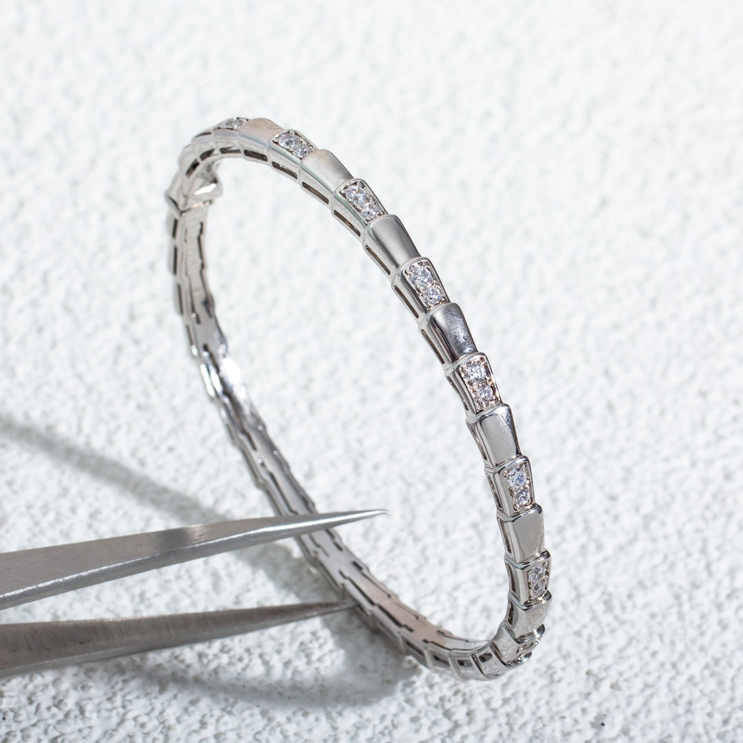 [Joyas Regalia]Pulsera Serpenti Plata Diamante