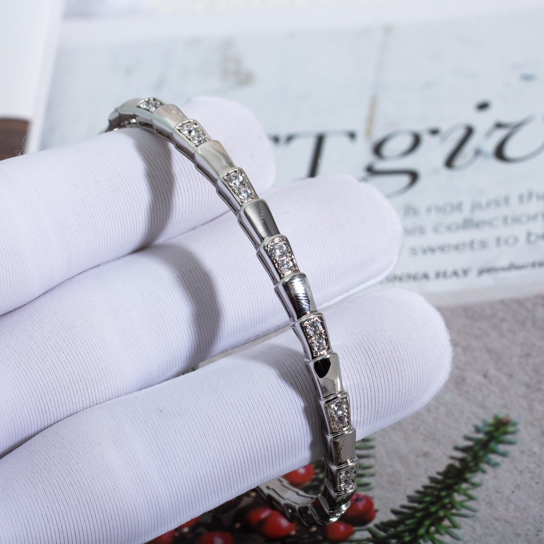 [Joyas Regalia]Pulsera Serpenti Plata Diamante