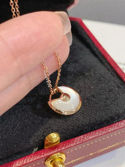 [Regalia jewelry]AMULETTE ROSE GOLD MOP NECKLACE