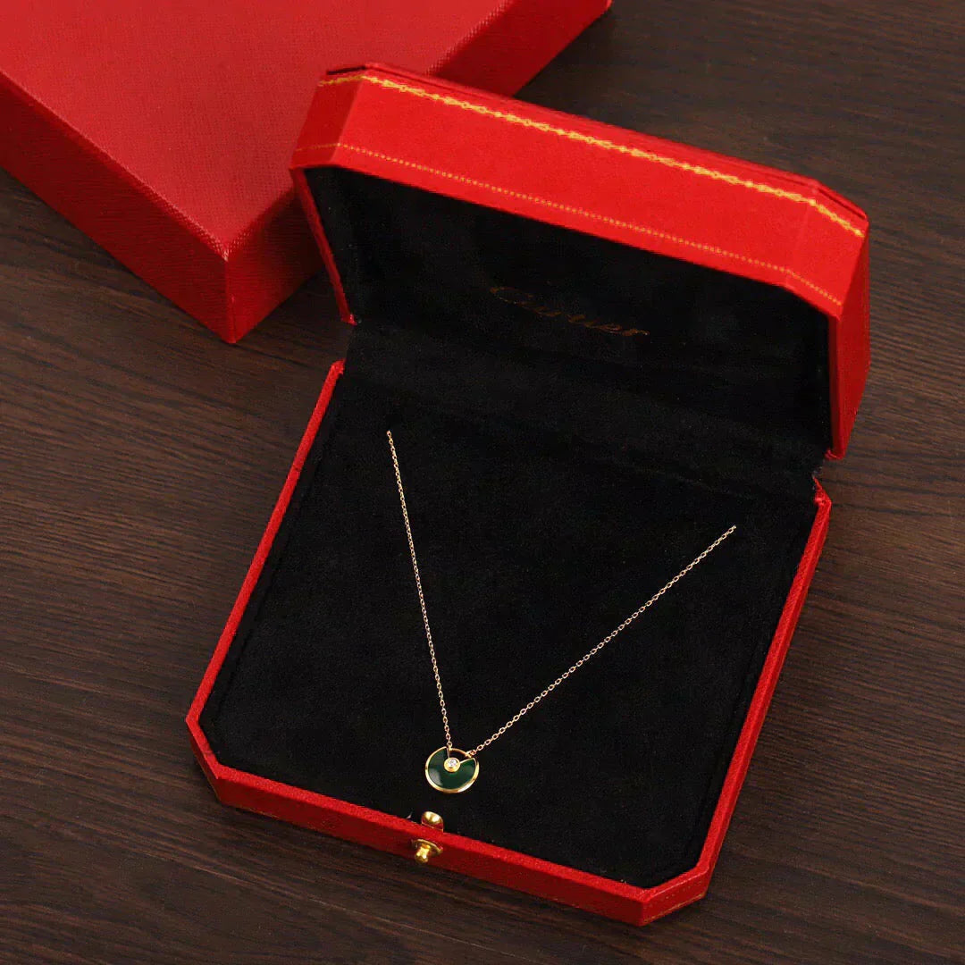 [Regalia jewelry]AMULETTE GOLD MALACHITE NECKLACE